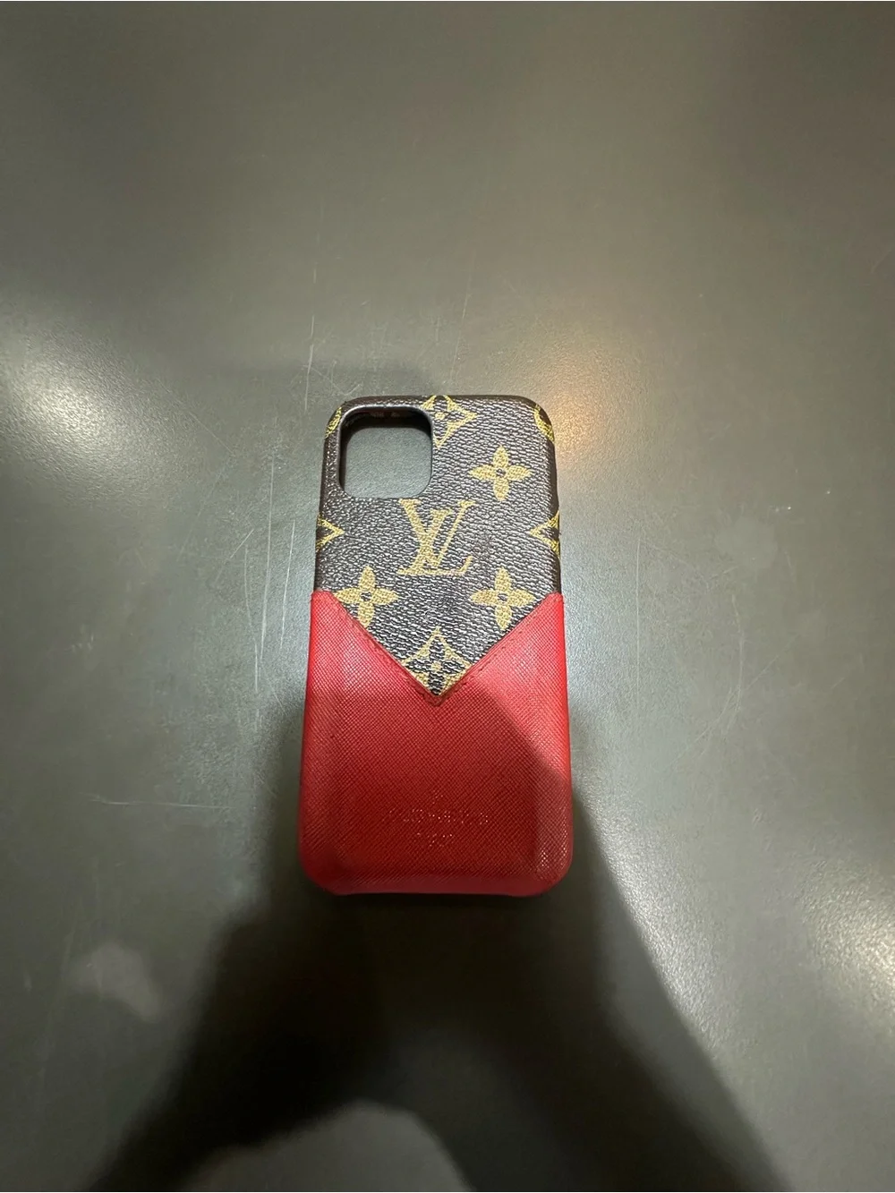 Louis Vuitton Brown Monogram and Red Two-Tone Phone Case